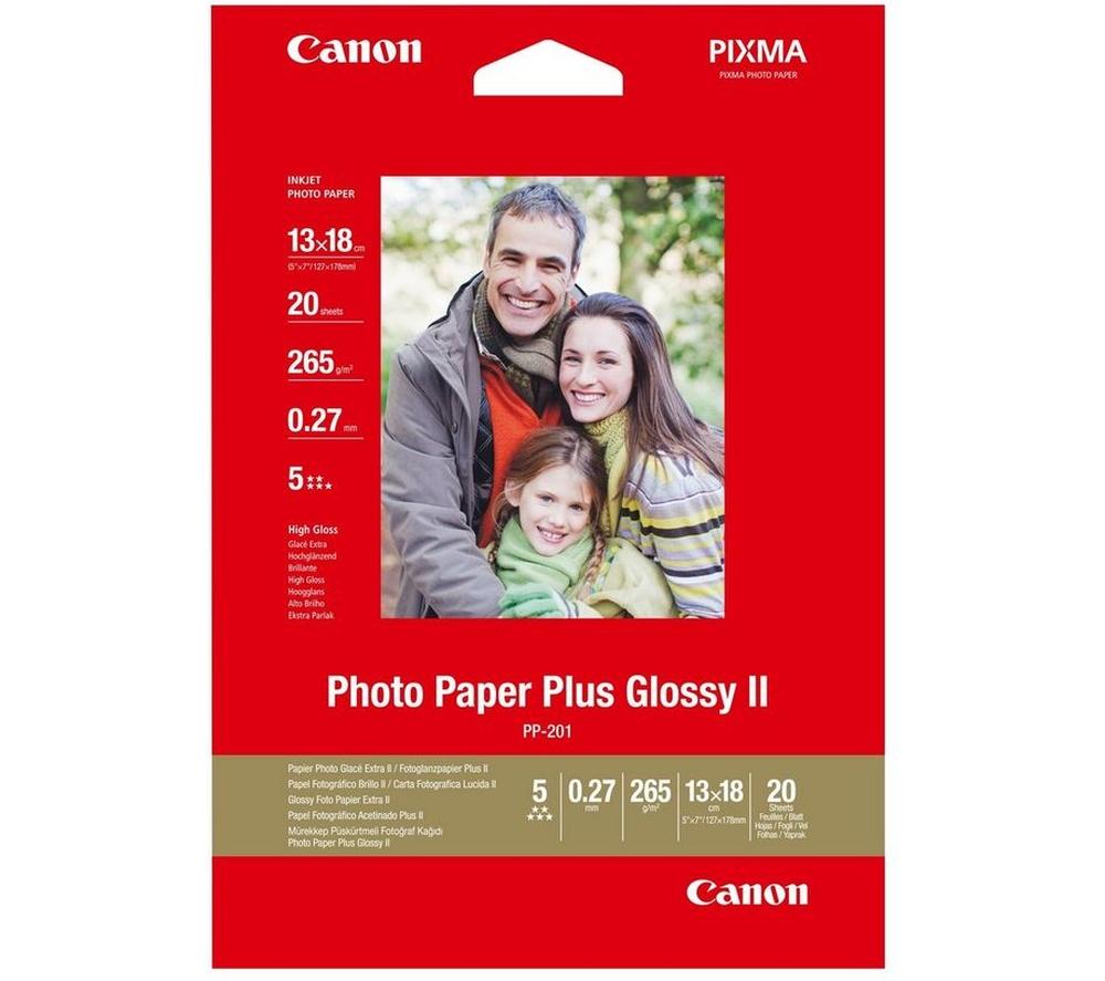 Image of Canon PP-201 130 x 180 mm Glossy II Photo Paper Plus - 20 Sheets
