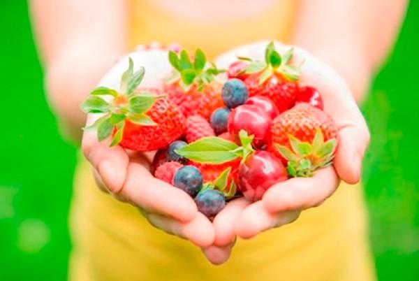 berries in hands