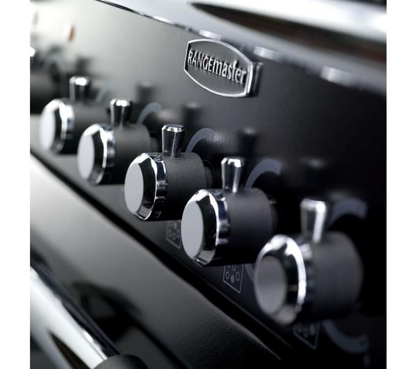 RANGEMASTER Classic Deluxe 90 Dual Fuel Range Cooker - Black image number 7