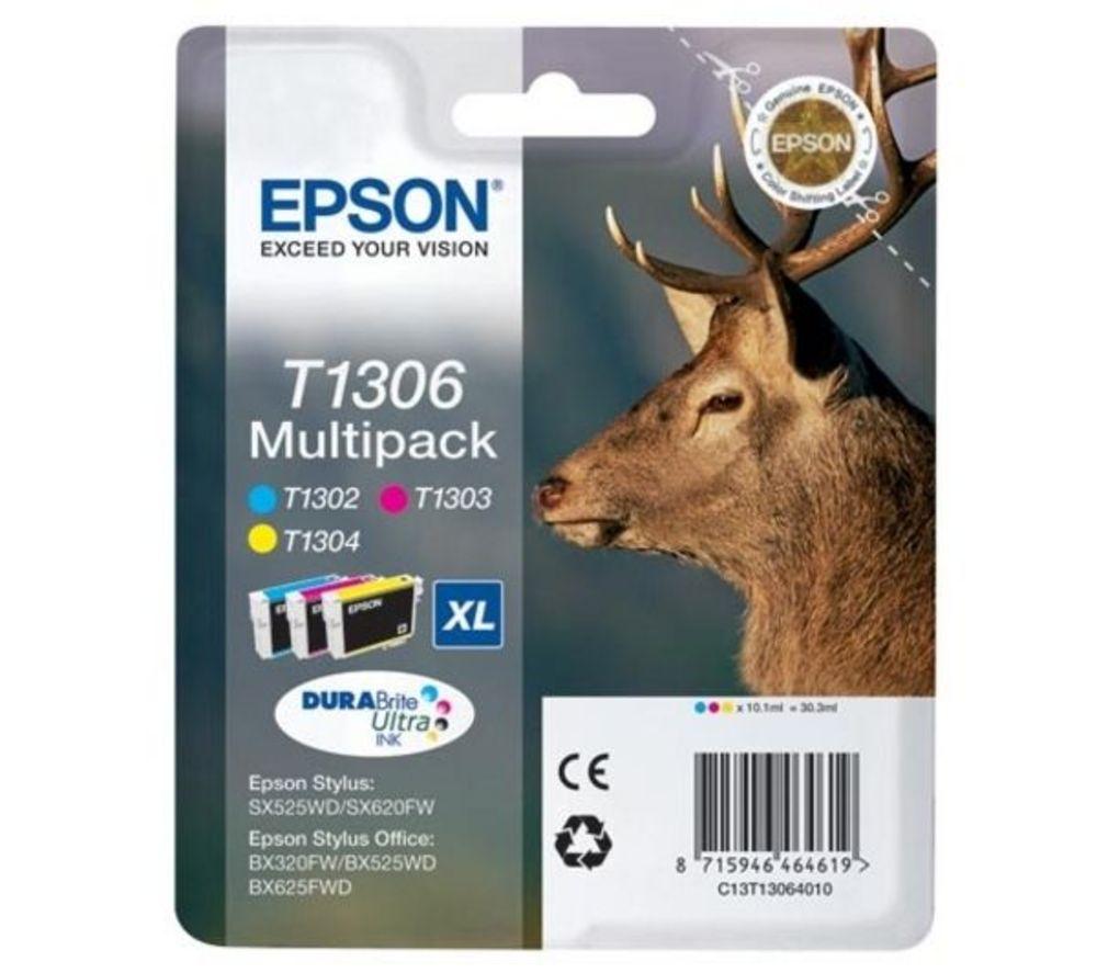 Click to view product details and reviews for Epson Stag T1306 Cyan Magenta Yellow Ink Cartridges Multipack Tri Colour.