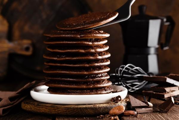 pile of chocolate chilli pancakes