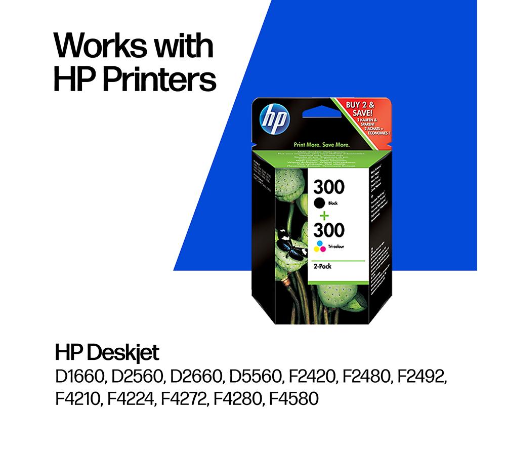 HP 300 Original Tri-colour & Black Ink Cartridges - Multipack image number 2 of 11