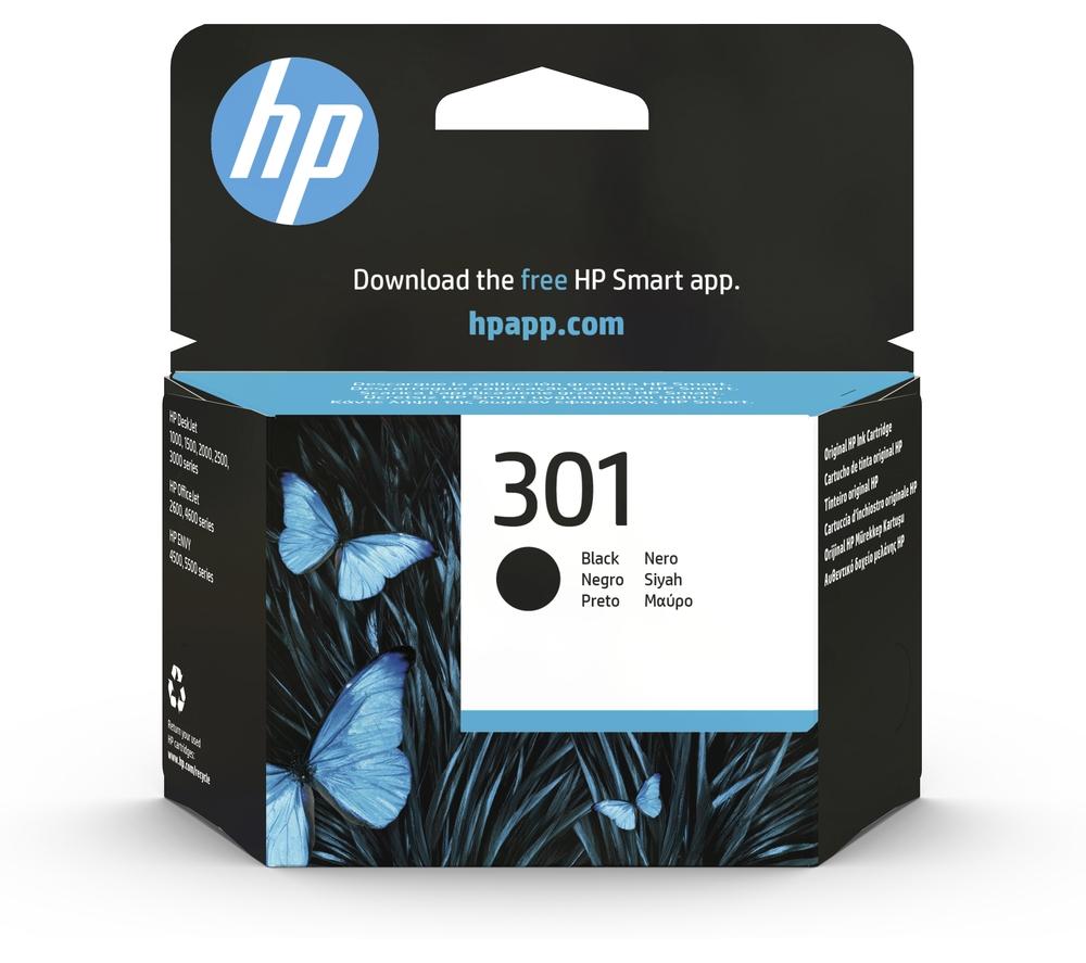 HP 301 Original Black Ink Cartridge, Black