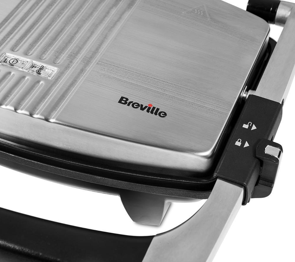 Breville Sandwich/Panini Press & Toastie Maker | 3-Slice | Non-stick-coated  aluminium plates | Stainless Steel [VST025]