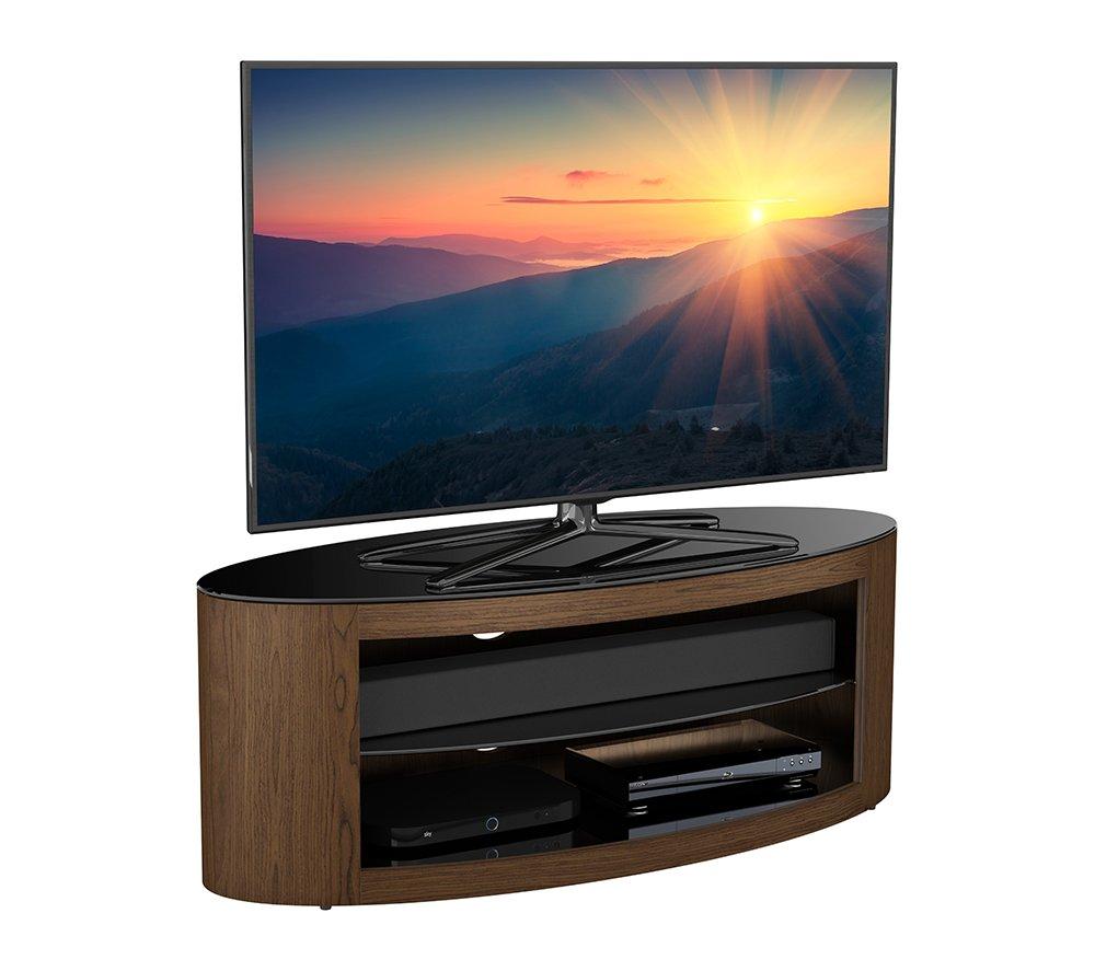 AVF Buckingham 1100 mm Oval TV Stand for up to 55" TVs - Walnut image number 2 of 7