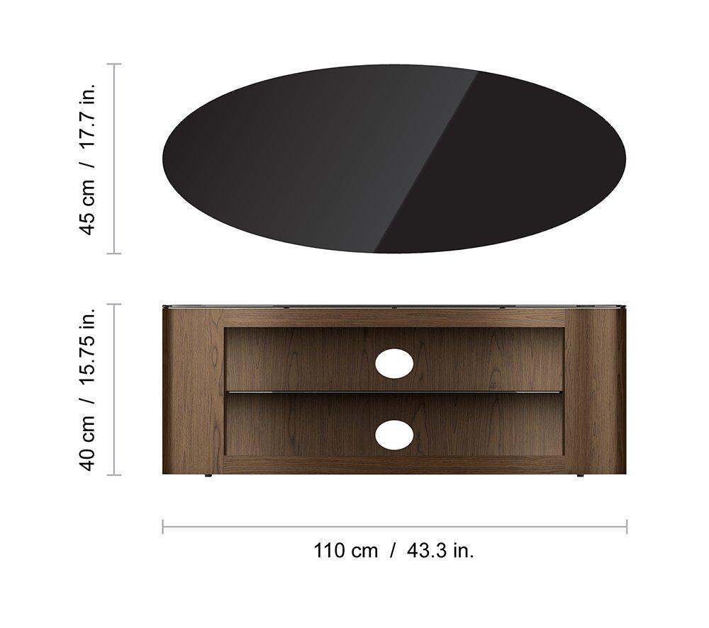 AVF Buckingham 1100 mm Oval TV Stand for up to 55" TVs - Walnut image number 7 of 7