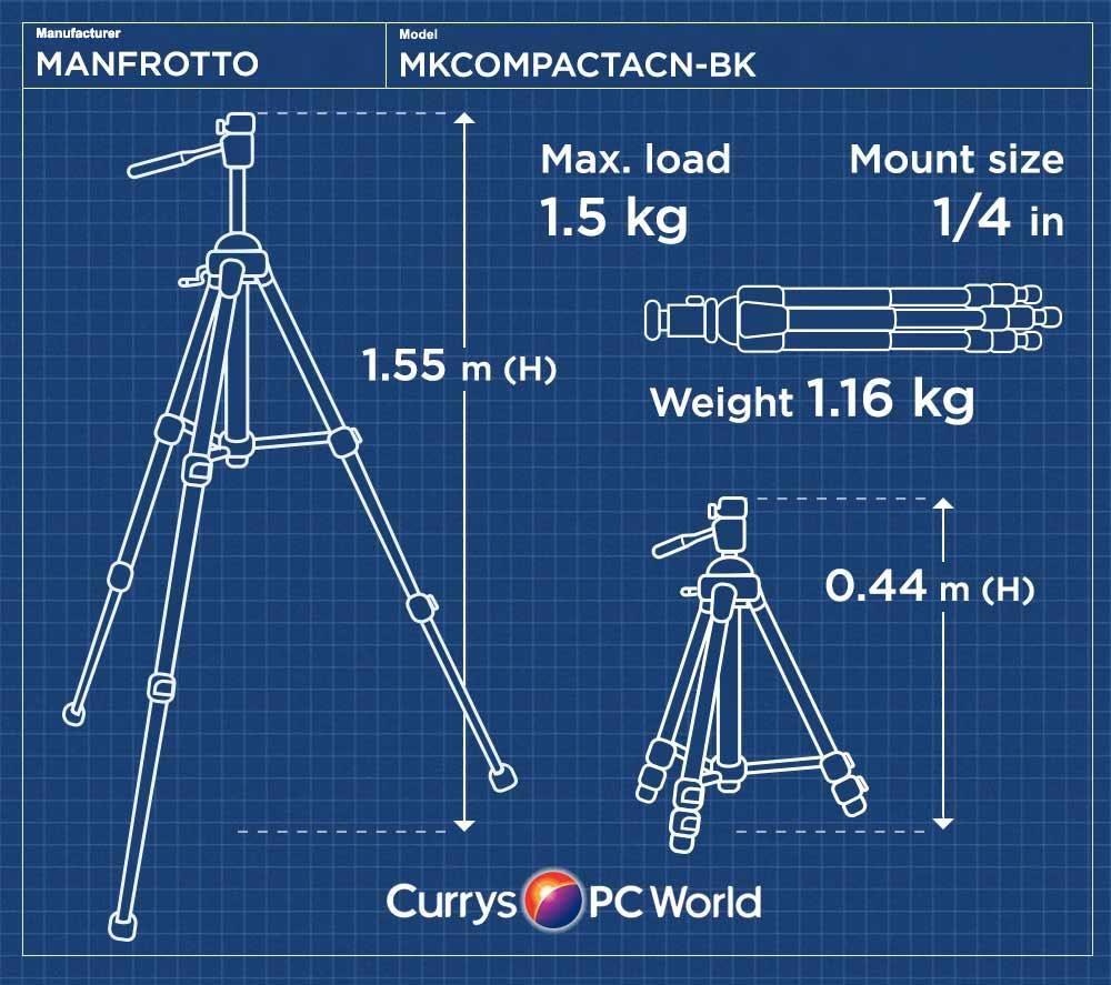 Trípode Manfrotto Kit Compact Action Mkcompactacn-bk – Import Audio