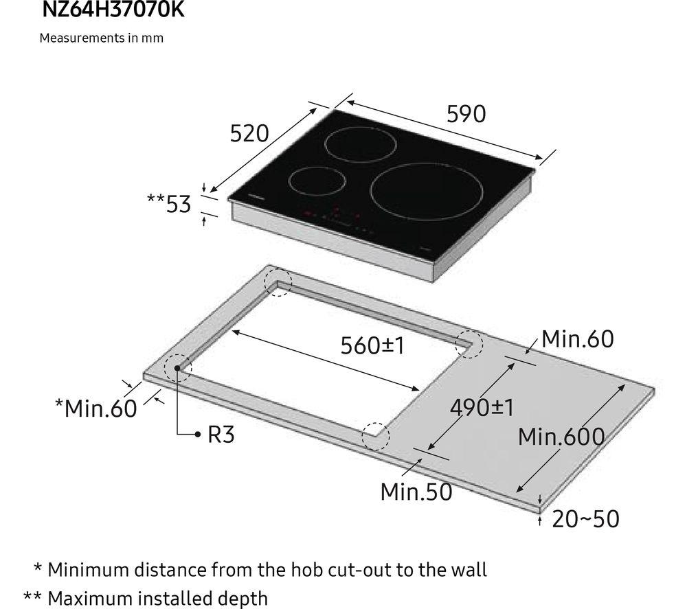 SAMSUNG NZ64H37070K 59 cm Electric Induction Hob - Black image number 13 of 14