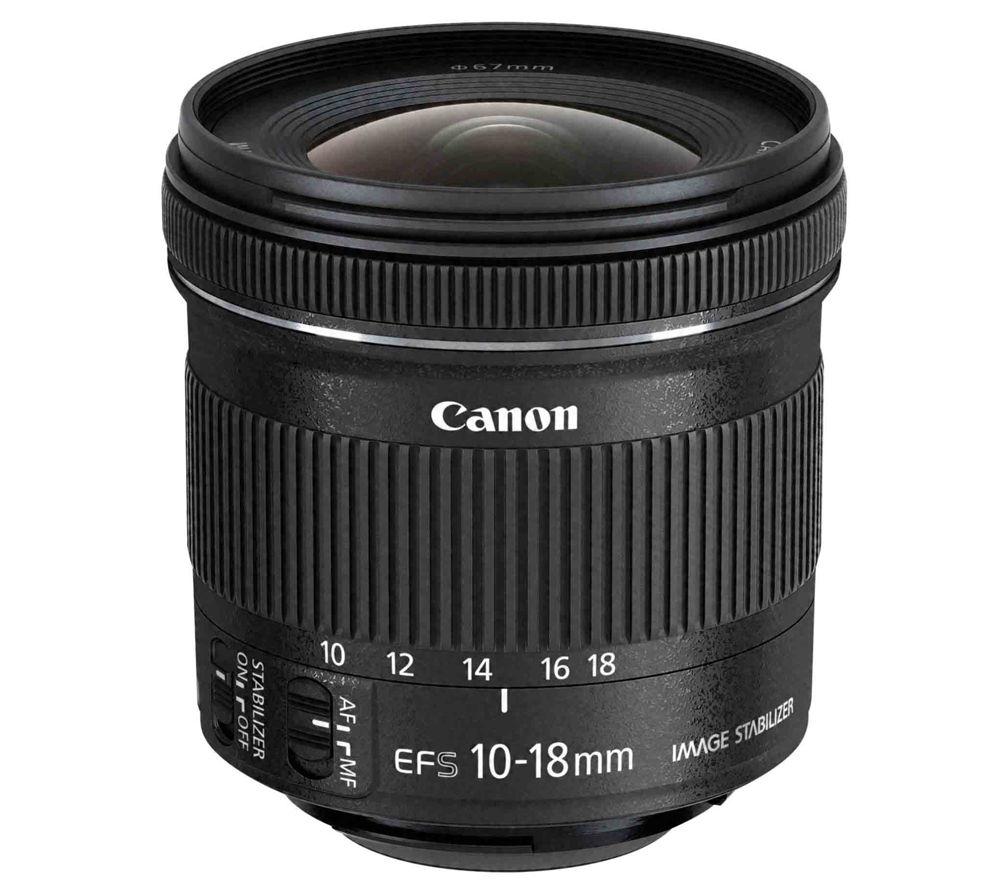 CANON EF-S 10-18 mm f/4.5-5.6 IS STM Wide-angle Zoom Lens, Black
