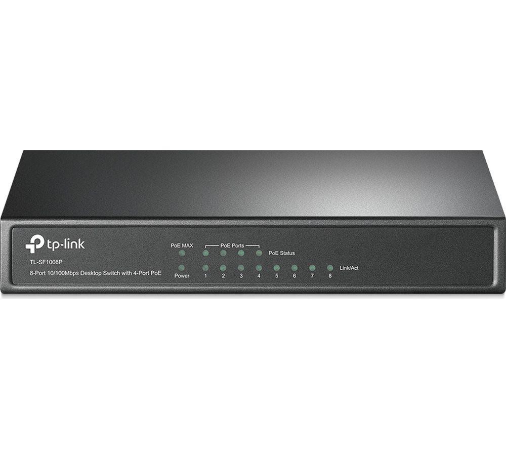 TP-LINK TL-SF1008P Network Switch - 8 port, Black