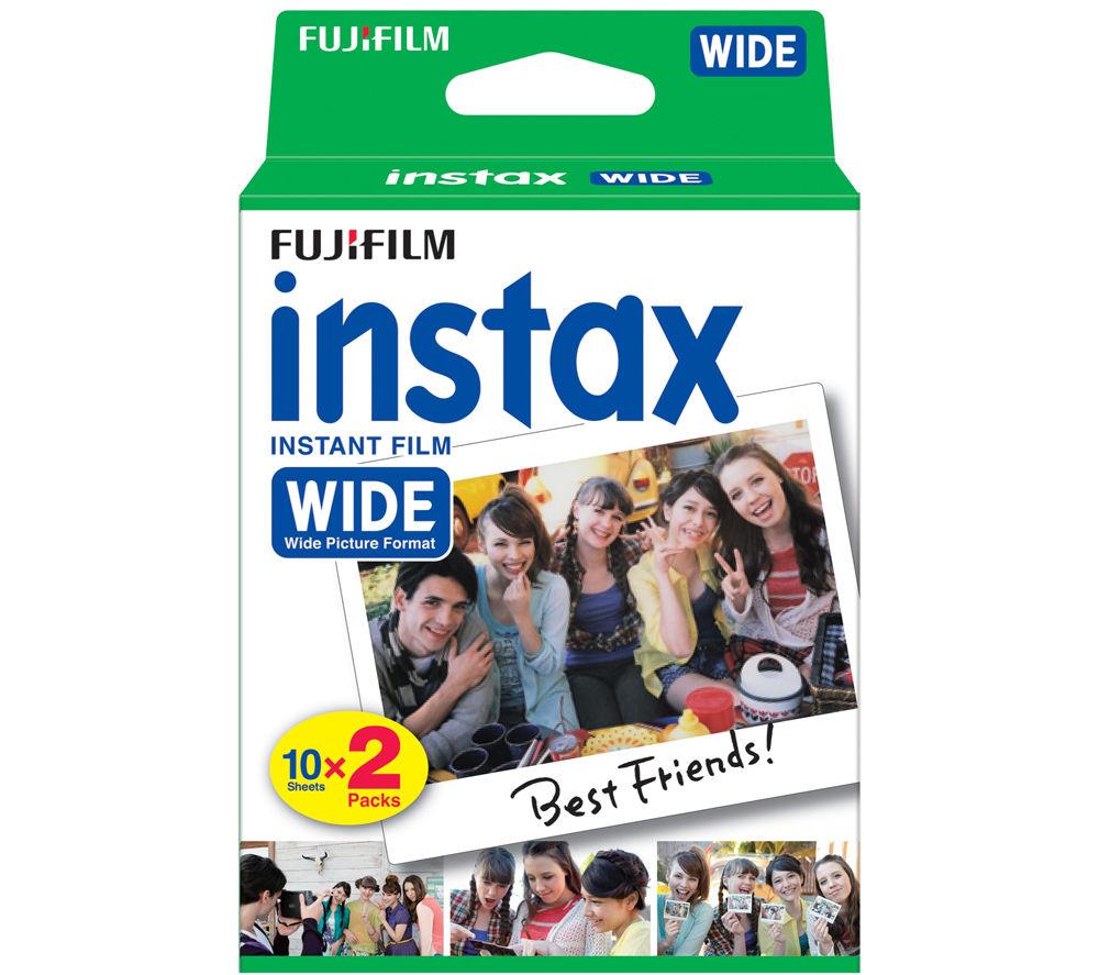 instax WIDE instant film White border, 20 shot pack, suitable for all instax WIDE cameras and printers