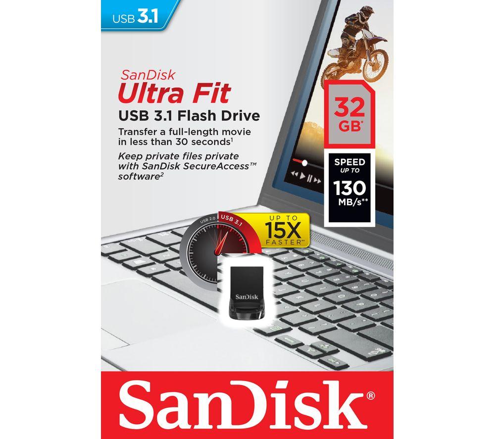 SANDISK Ultra Fit USB 3.1 Memory Stick - 32 GB, Black image number 4 of 6