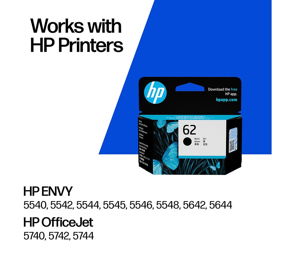 HP 62 Original Black Ink Cartridge image number 2 of 14