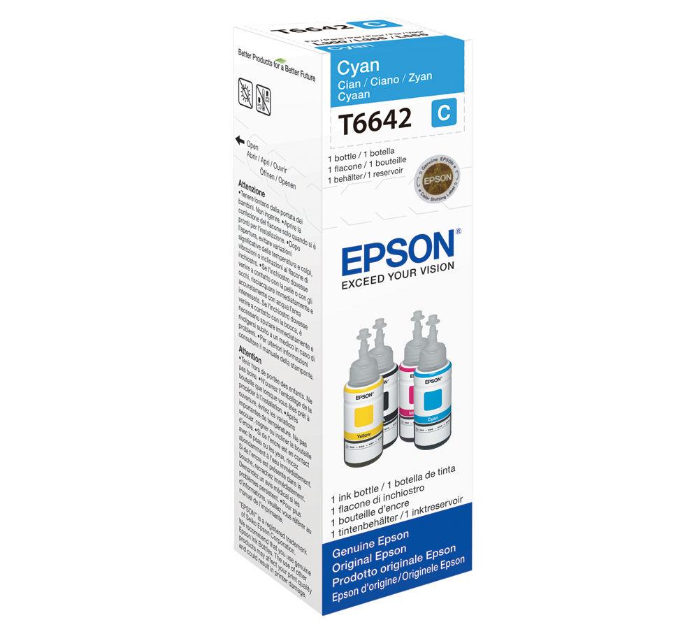 EPSON T6642 Cyan Ecotank Ink Bottle - 70 ml, Cyan