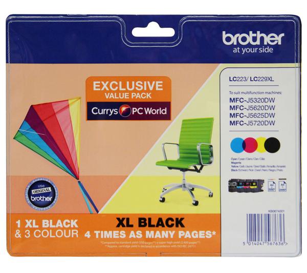 BROTHER LC229XLDSVALBPRF Tri-colour & Black Ink Cartridges - Multipack image number 0