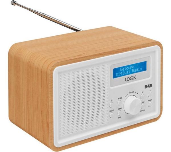 LOGIK LHDR15 Portable DAB/FM Radio - Light Wood & White image number 2
