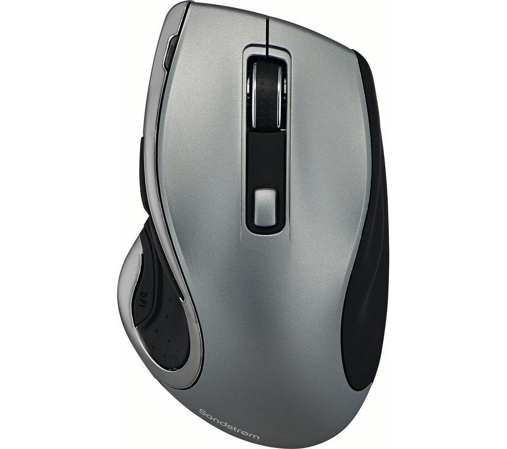 SANDSTROM SMWLHYP15 Wireless Blue Trace Mouse - Gun Metal, Silver/Grey