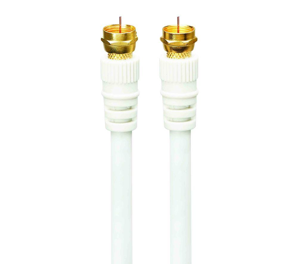 LOGIK Satellite F Plug Cable - 4 m, White