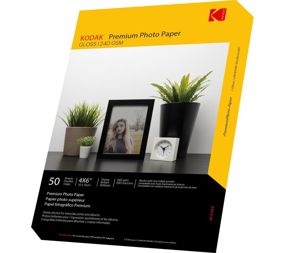 KODAK Premium 100 x 150 mm Photo Paper - 50 Sheets