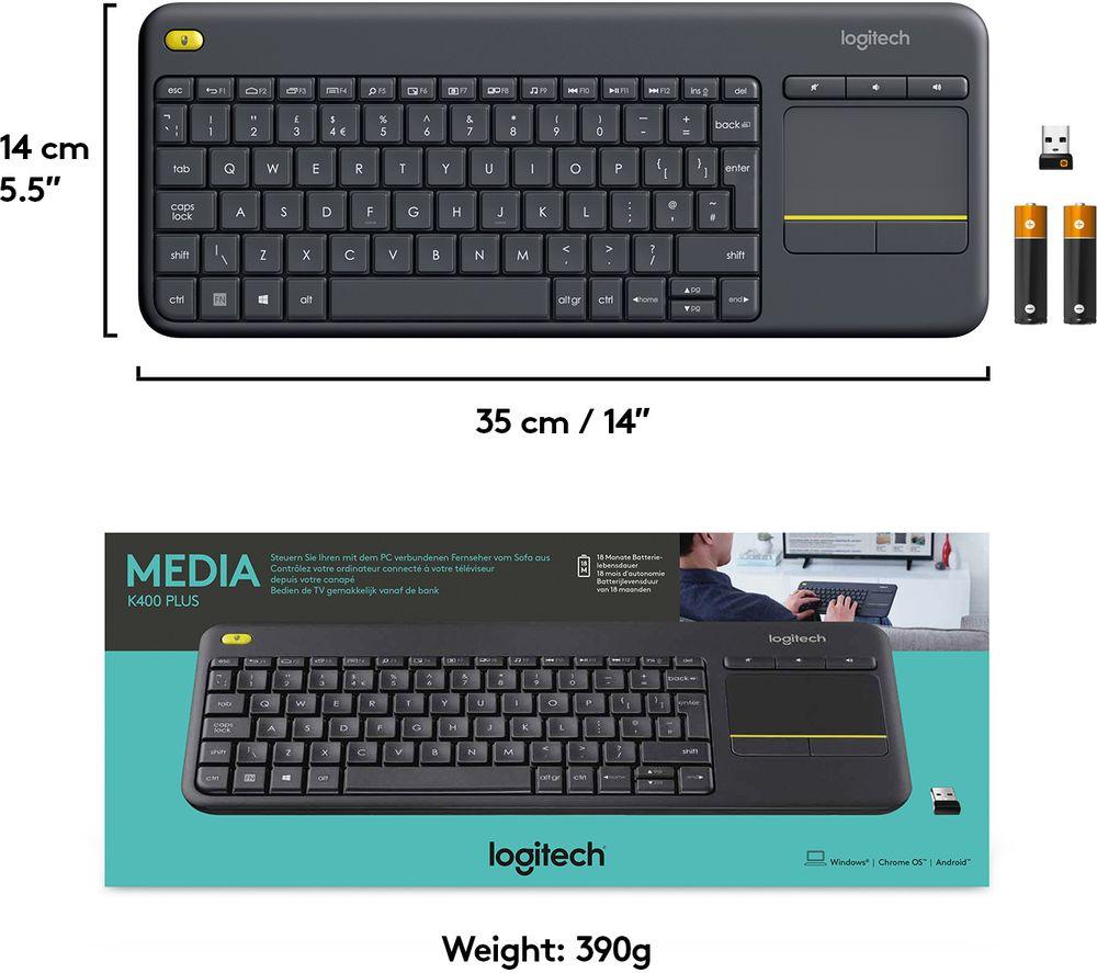 LOGITECH K400 Plus Wireless Keyboard - Dark Grey image number 8 of 15