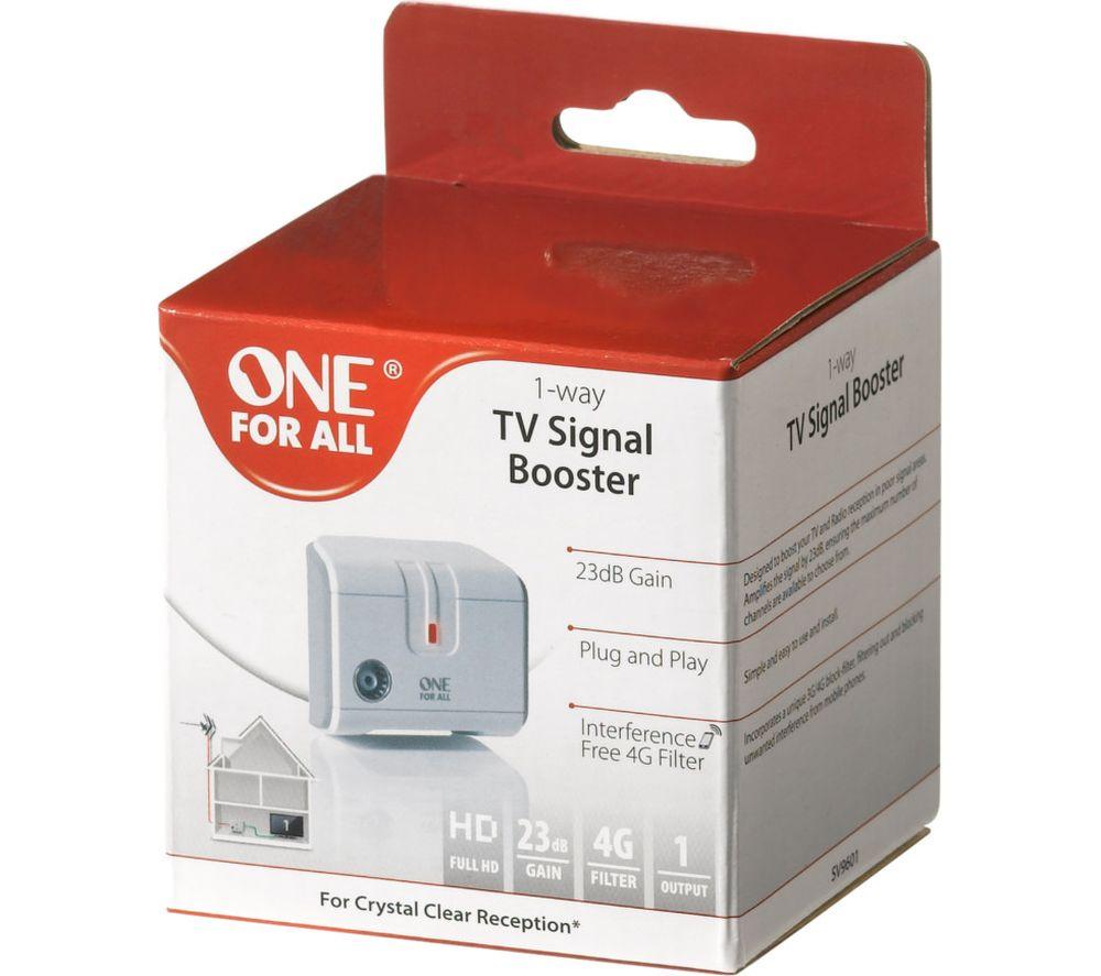 Buy ONE FOR ALL SV9601 1-Way TV Signal Booster CurrysIE