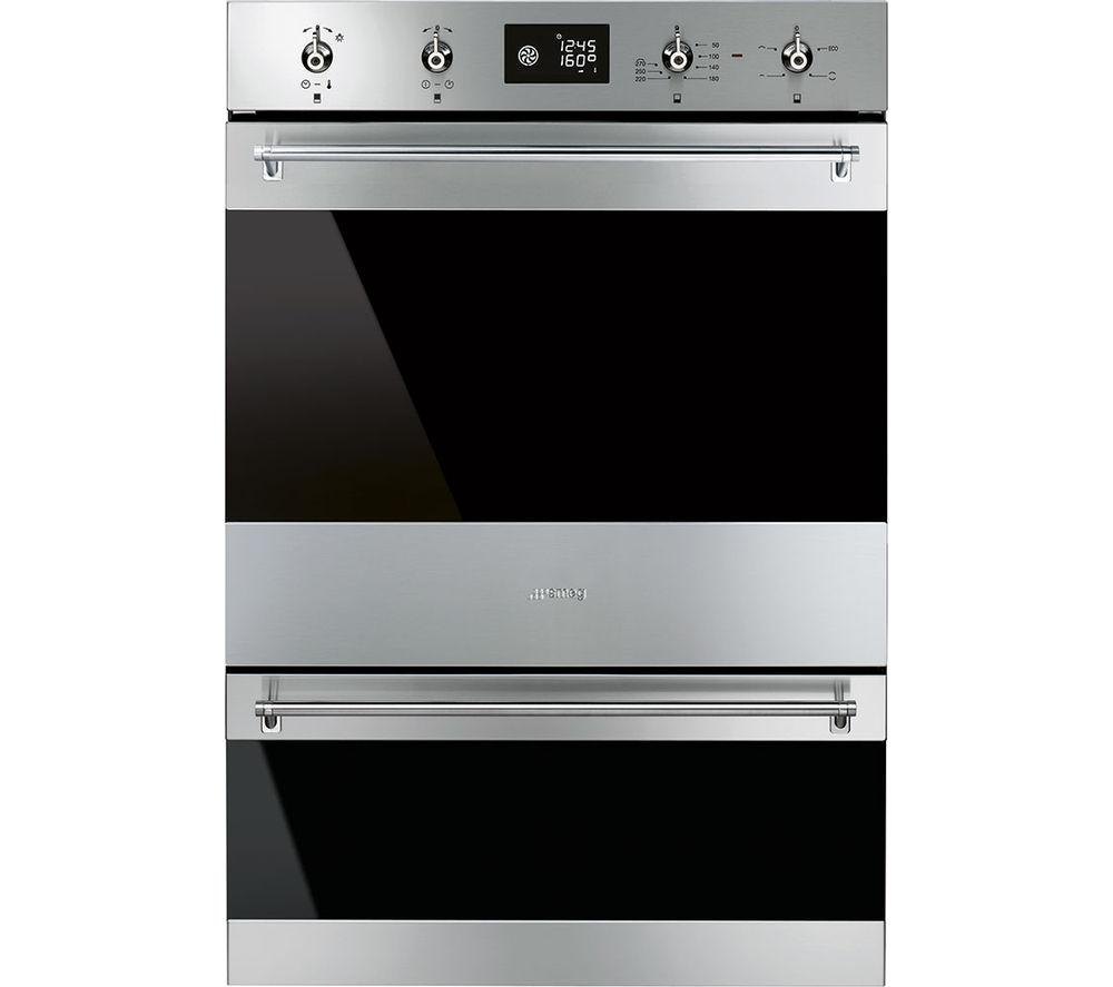 SMEG Classic DOSP6390X Electric Double Pyrolytic Oven - Black & Stainless Steel