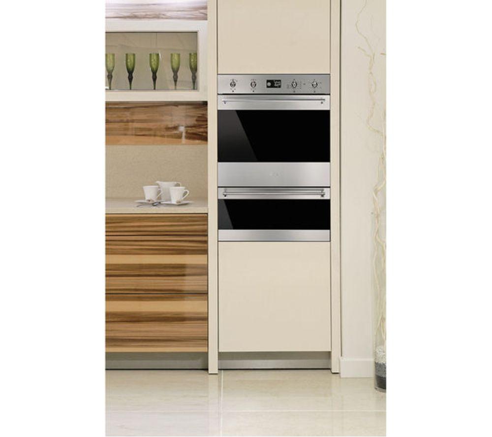 SMEG Classic DOSP6390X Electric Double Pyrolytic Oven - Black & Stainless Steel image number 2 of 3