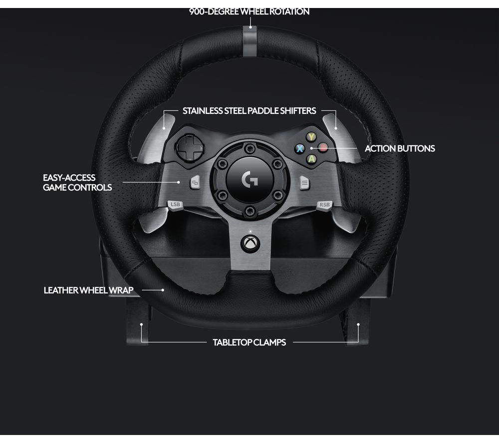 LOGITECH Driving Force G920 Xbox & PC Racing Wheel & Pedals - Black image number 6 of 9