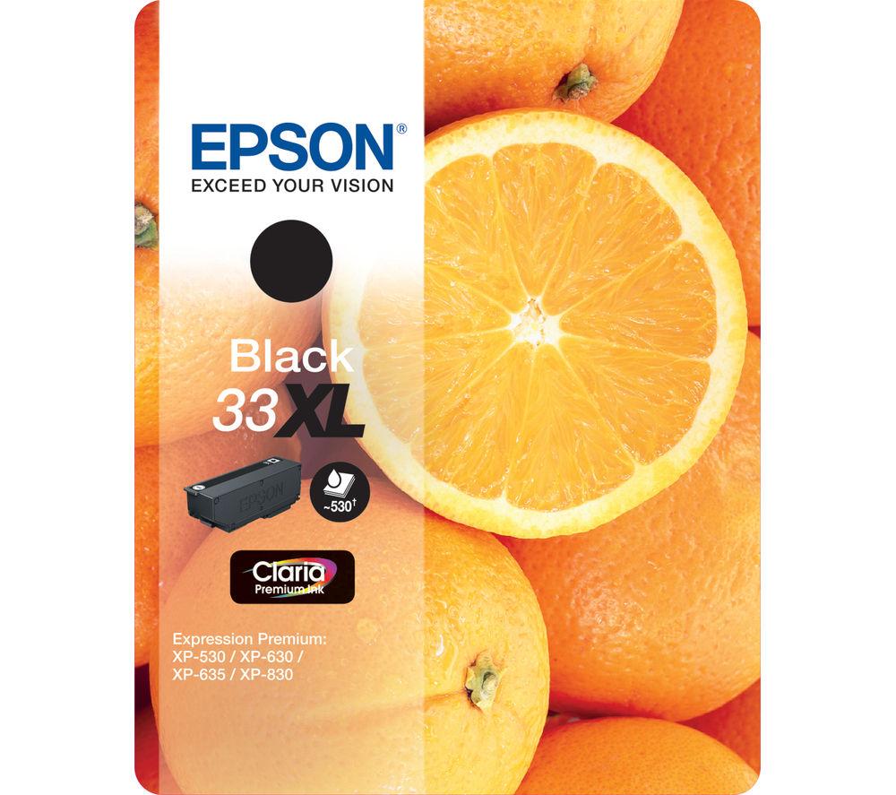 EPSON No. 33 Oranges XL Black Ink Cartridge, Black