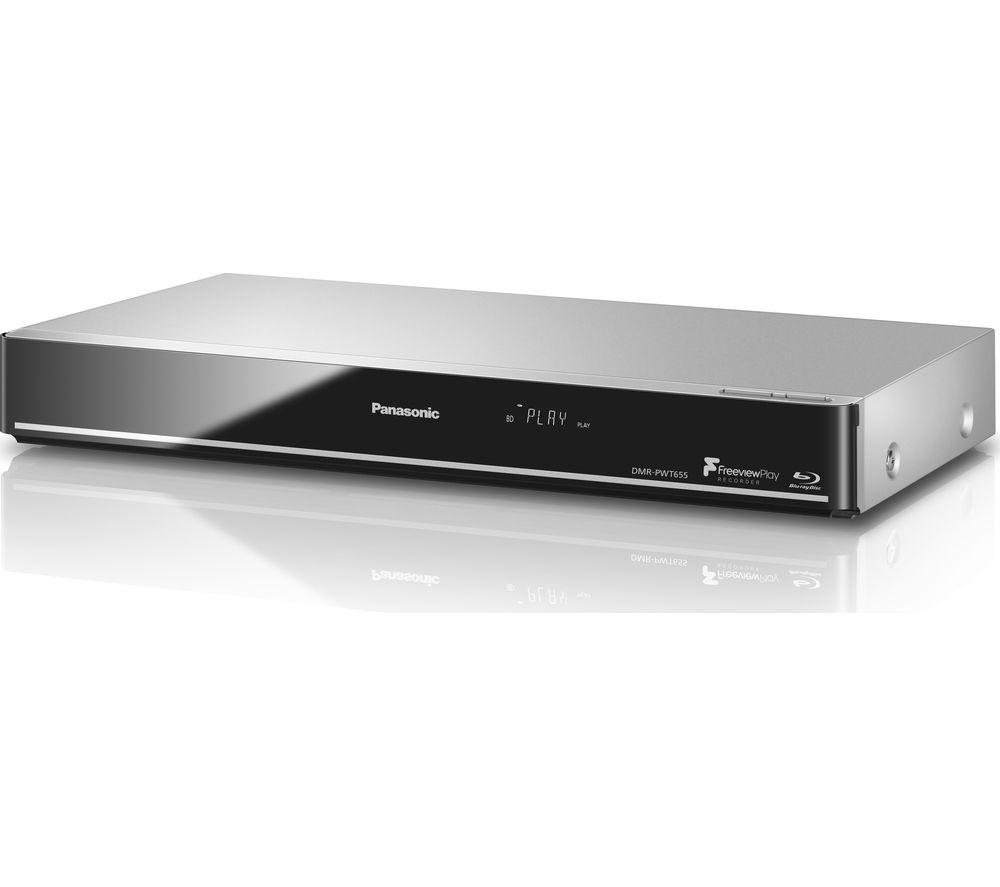 Image of PANASONIC DMR-PWT655EB Smart 3D Blu-ray & DVD Player with Freeview Play Recorder - 1 TB HDD, Silver/Grey