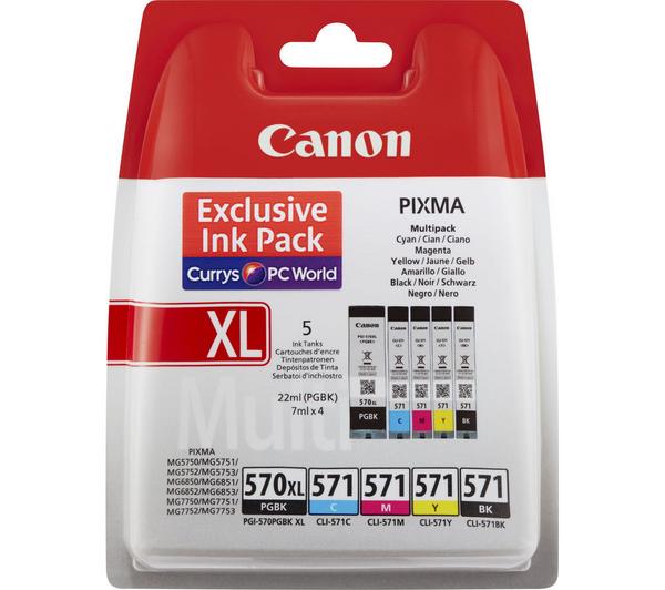 CANON PGI570XL/571 Tri-colour & Black Ink Cartridges - Multipack image number 0