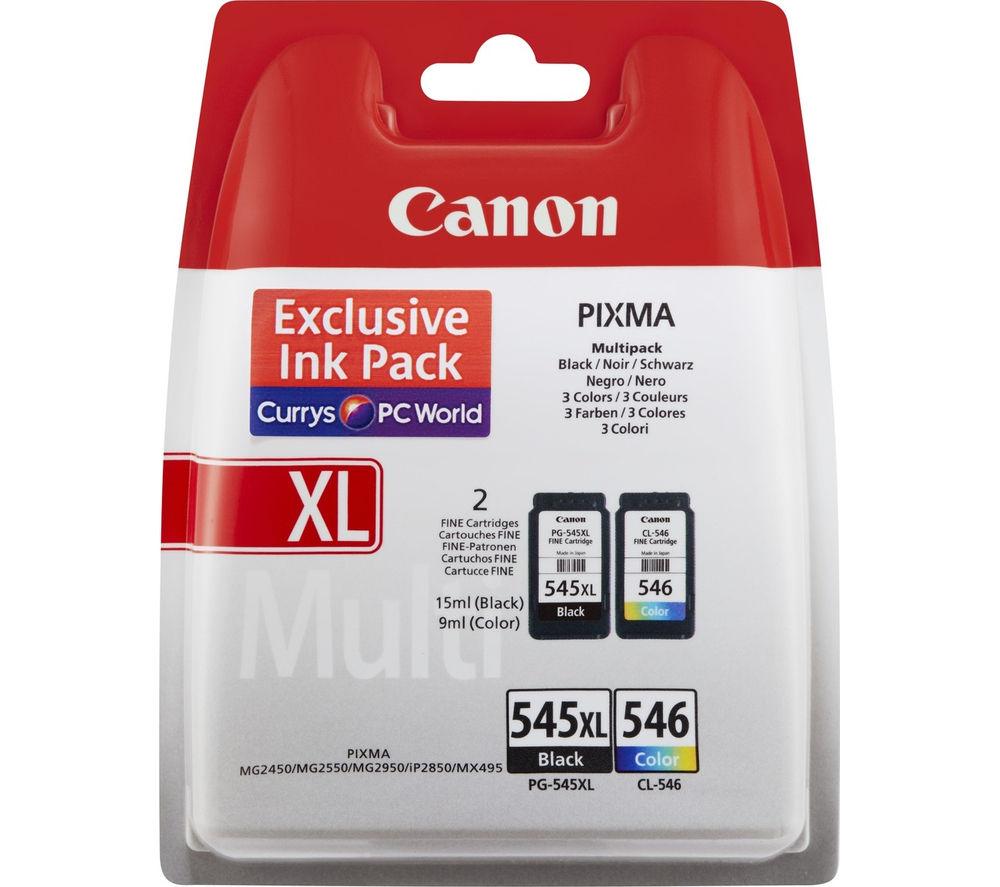 CANON PG-545XL/CL-546 Tri-colour & Black Ink Cartridges - Multipack, Black & Tri-colour