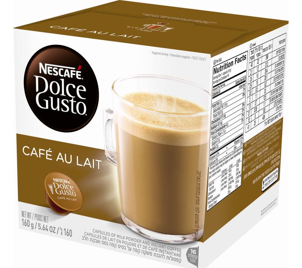 Nescafe Dolce Gusto, NES77321, Cafe Au Lait Coffee Capsules, 16
