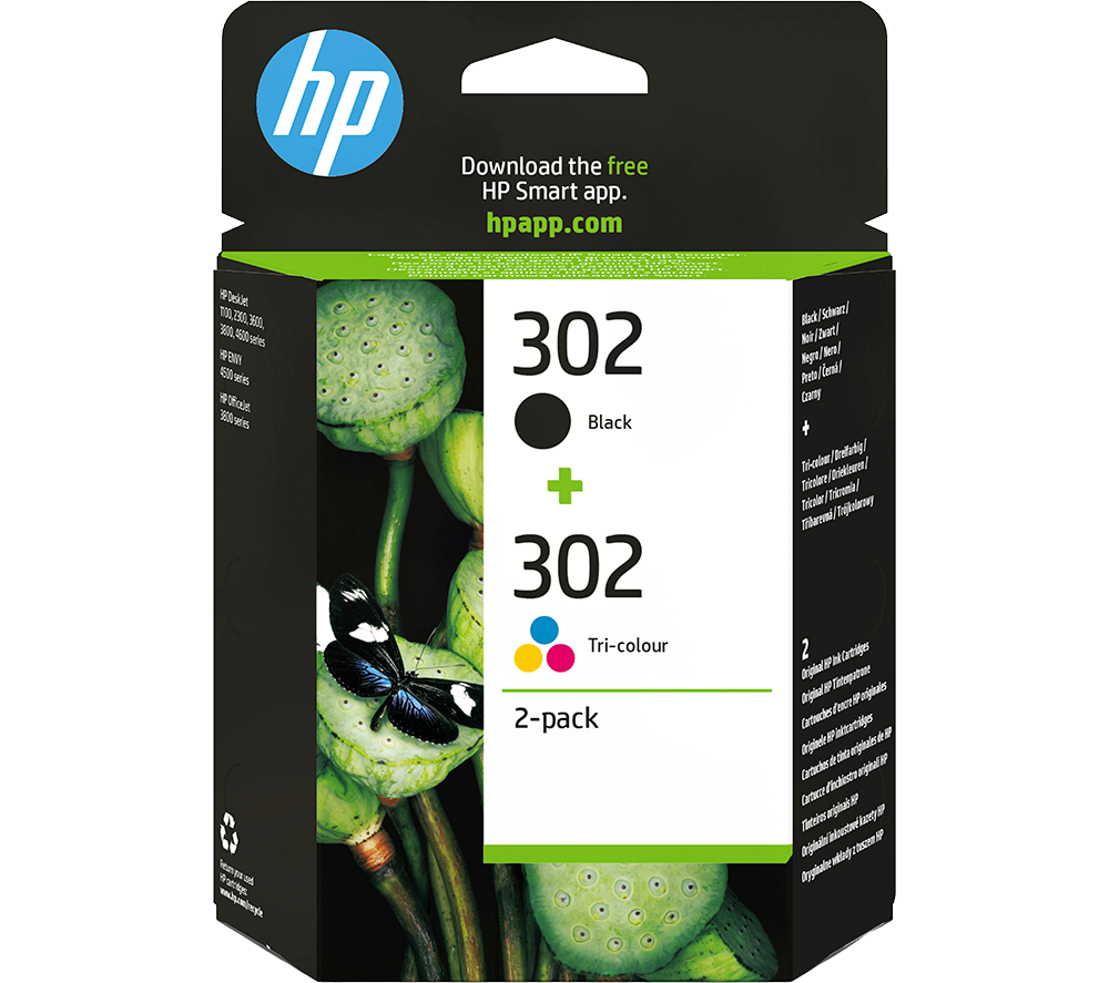 Hp Combo 302 Tri Colour Black Ink Cartridges Multipack Black Tri Colour