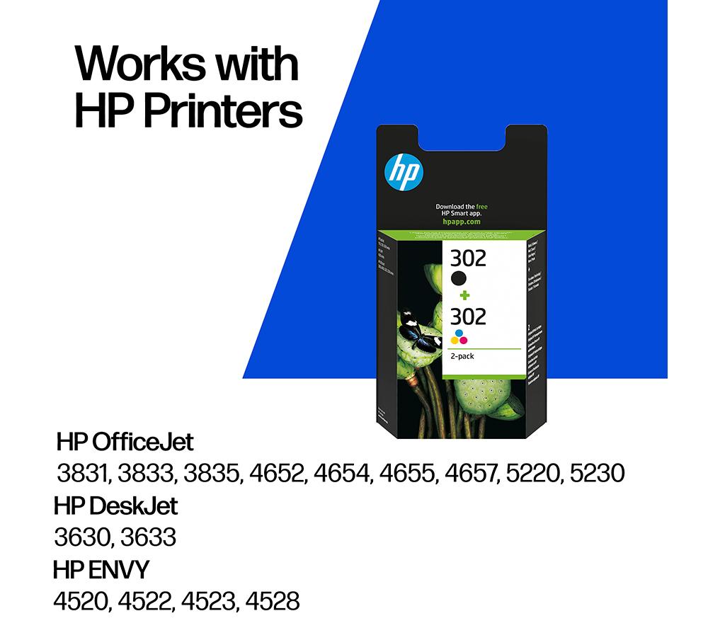 HP Combo 302 Original Tri-colour & Black Ink Cartridges - Multipack image number 2 of 14