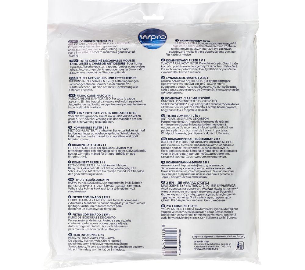 WPRO UCF016 Universal Grease & Carbon Filter - for Cooker Hoods image number 3 of 3