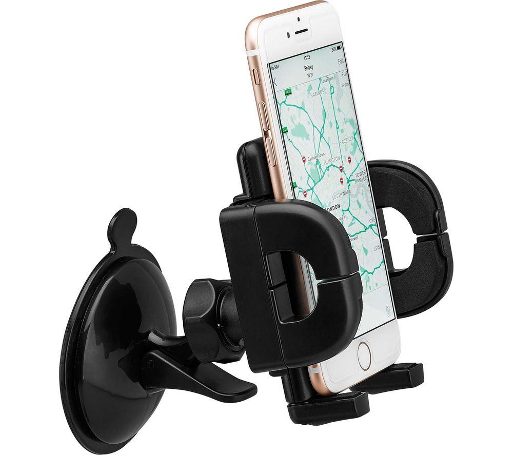 LOGIK LMUCARM16 Universal Smartphone Suction Mount, Black