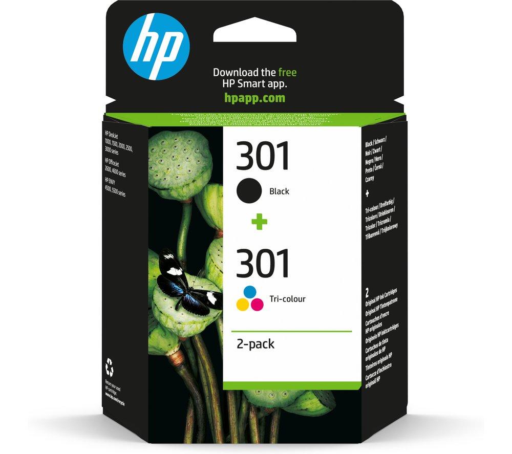 HP 301 Black & Tri-colour Ink Cartridges - Twin Pack, Black & Tri-colour