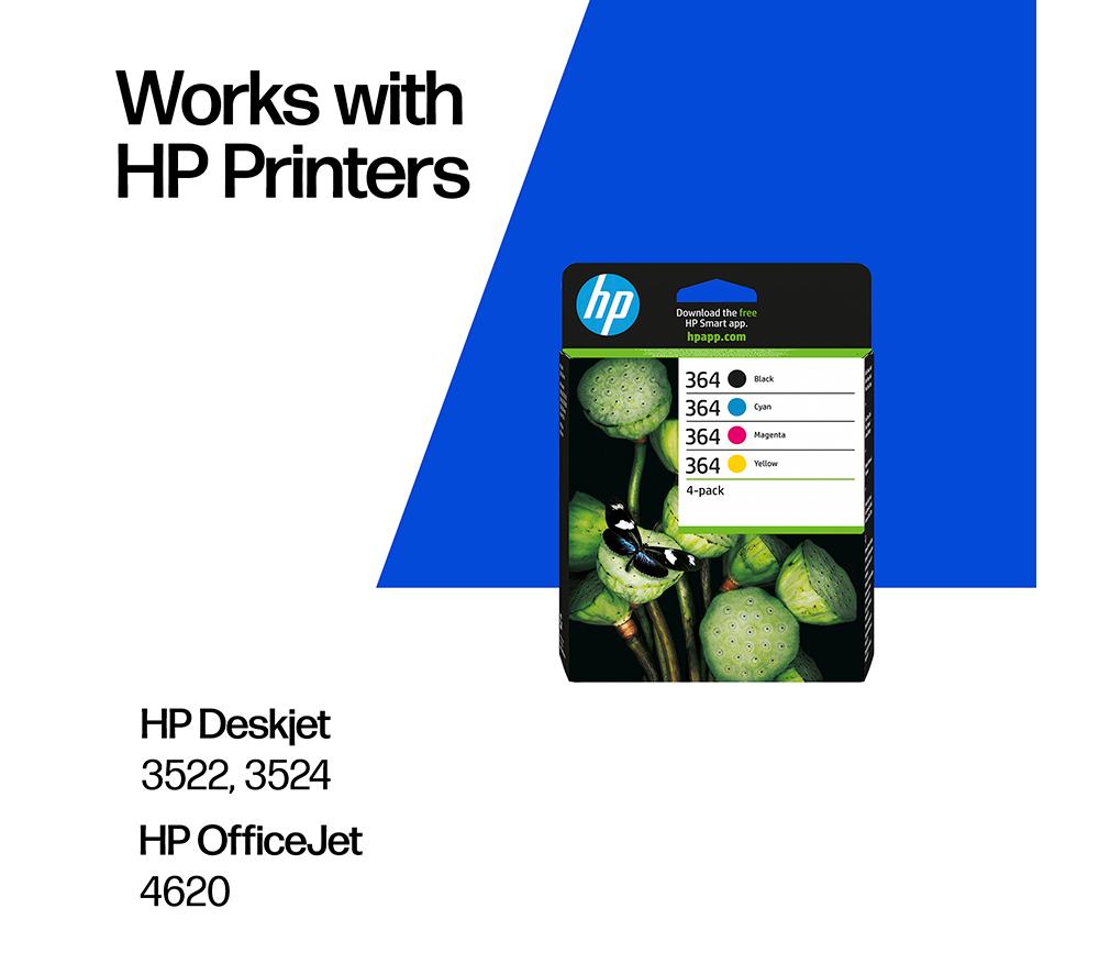 HP 364 Original Cyan, Magenta, Yellow & Black Ink Cartridges - Multipack image number 2 of 11