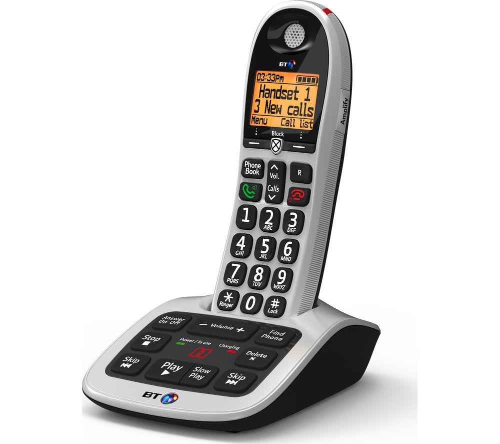 BT 4600 Cordless Landline House Phone with Big Buttons, Advanced Nuisance Call Blocker, Digital Answer Machine, Single Handset Pack