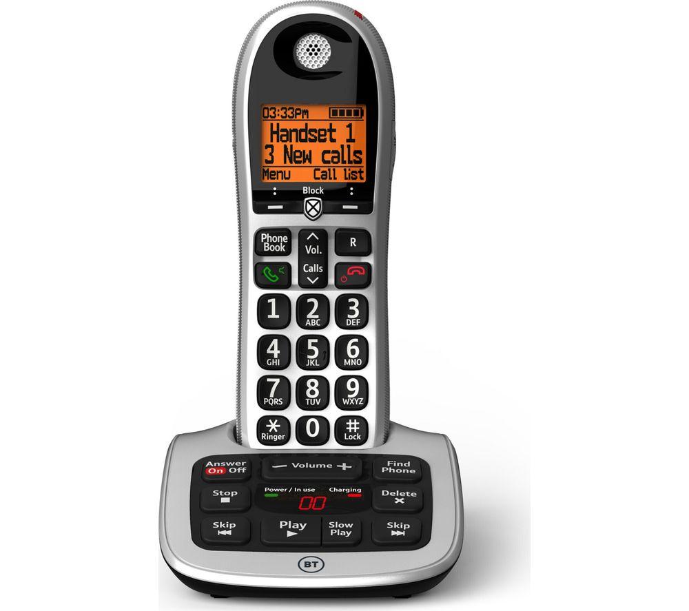 BT 4600 Cordless Landline House Phone with Big Buttons, Advanced Nuisance Call Blocker, Digital Answer Machine, Single Handset Pack