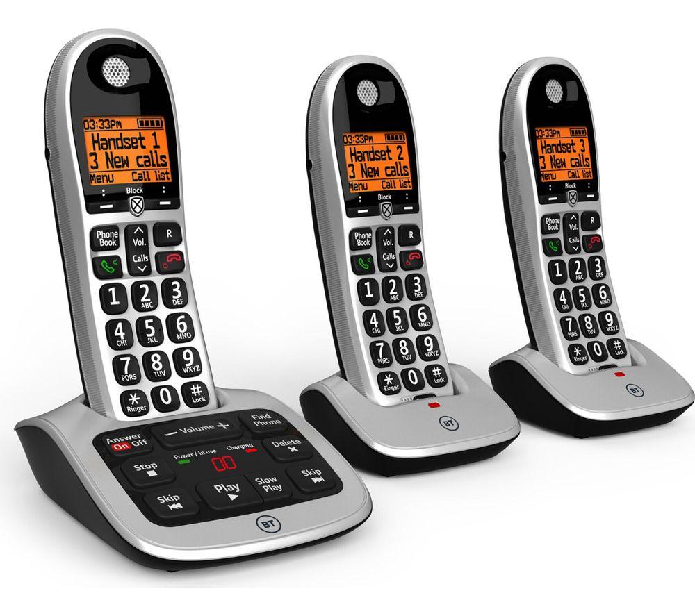 BT 4600 Cordless Phone with Answering Machine - Triple Handsets, Silver image number 3 of 5