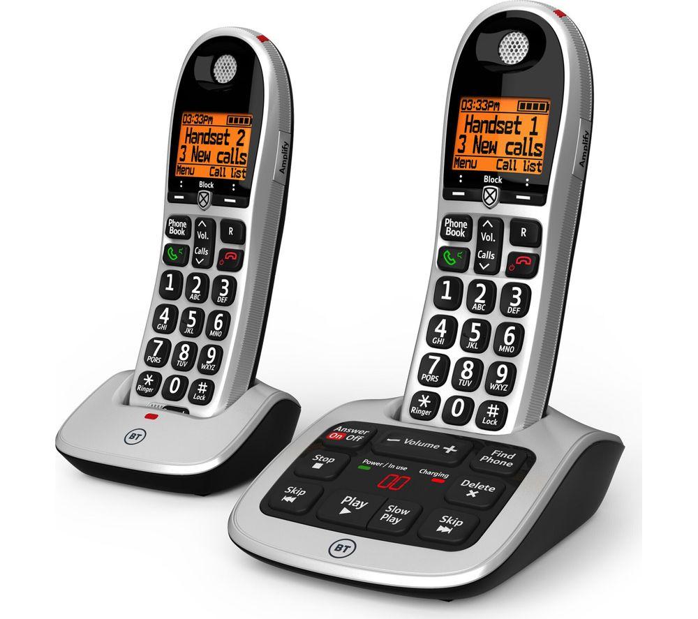 BT 4600 Cordless Phone with Answering Machine Twin Handsets Silver