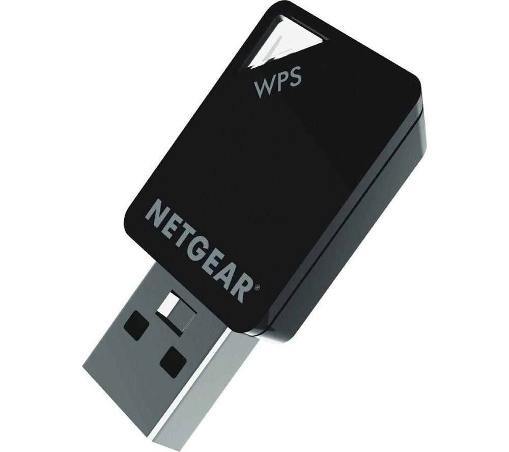 NETGEAR A6100-100PES AC600 802.11ac Dual Band (150/433 Mbps) Wi-Fi USB Mini Adapter, Black