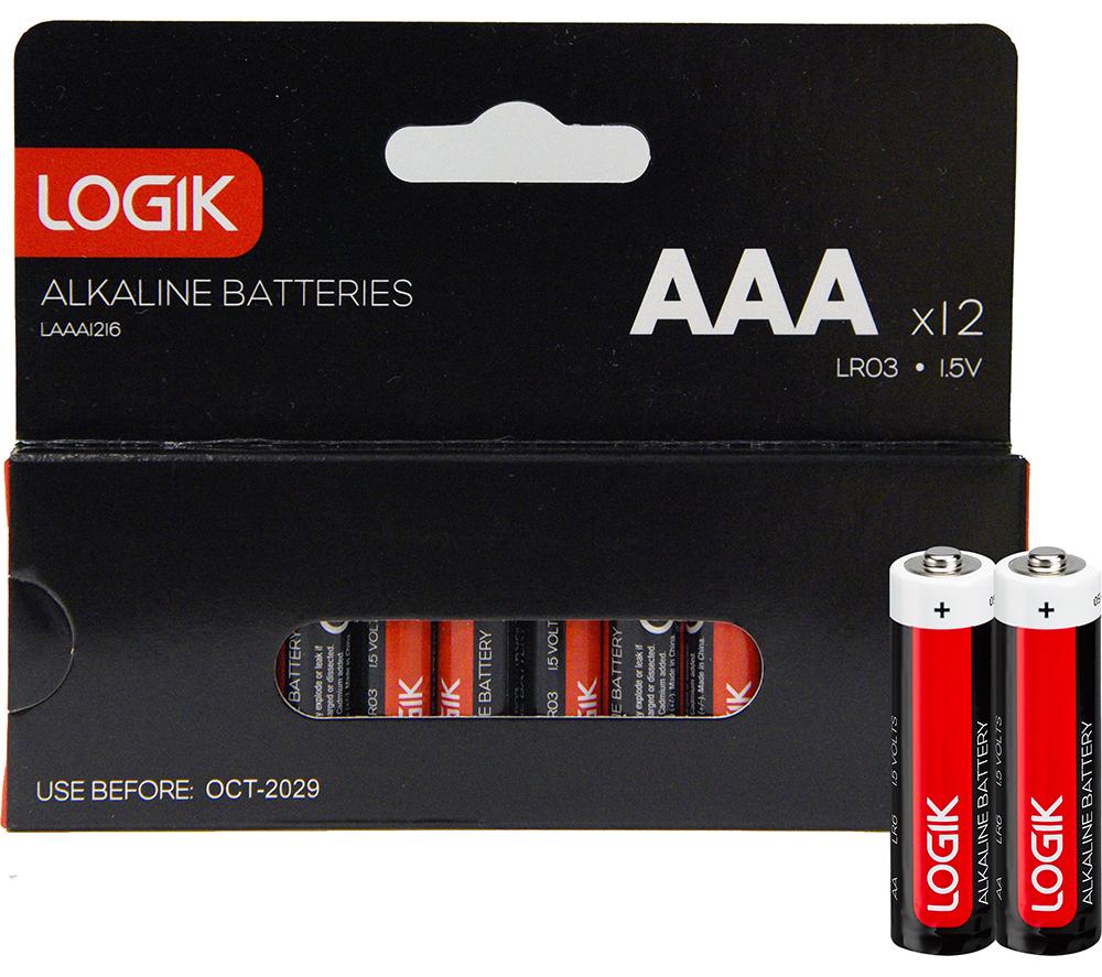 LOGIK LAAA1216 AAA Alkaline Batteries - Pack of 12