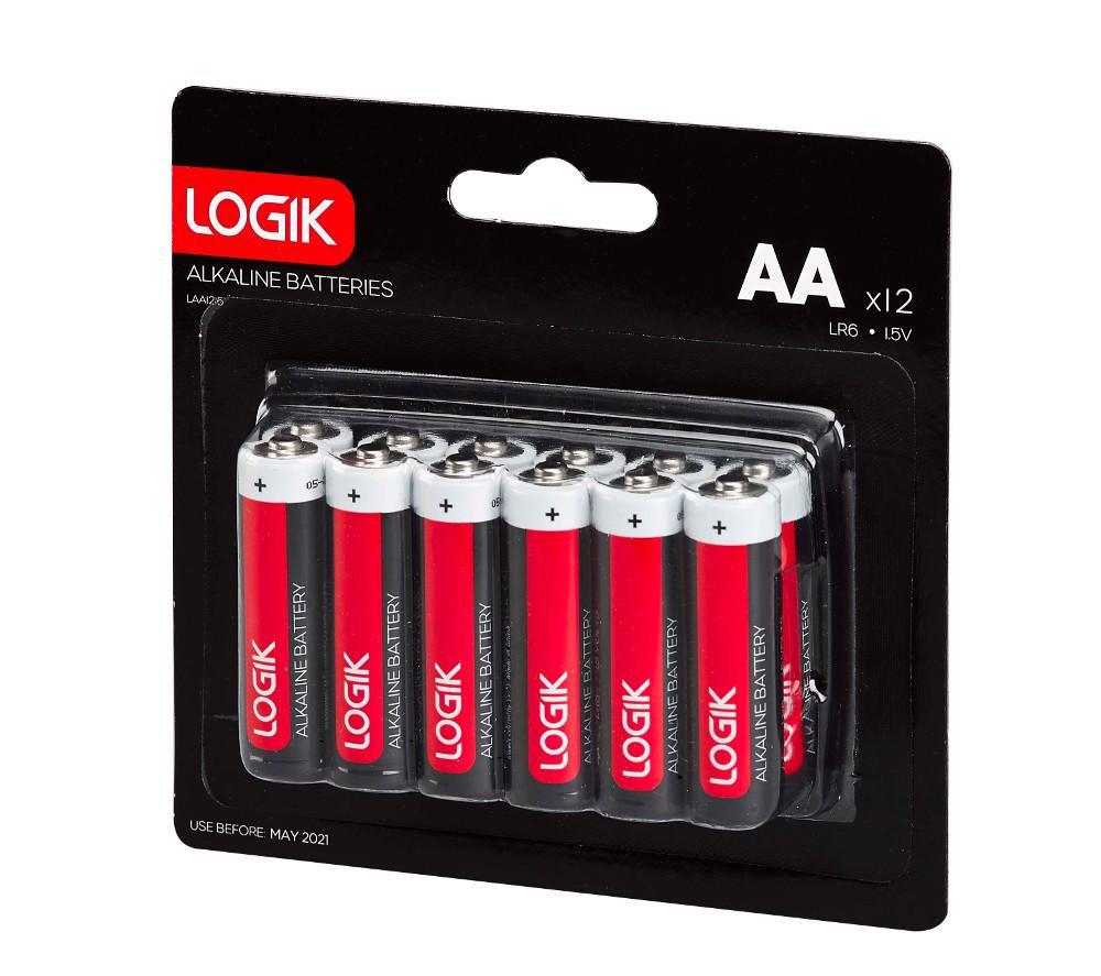 Image of LOGIK LAA1216 AA Alkaline Batteries - Pack of 12