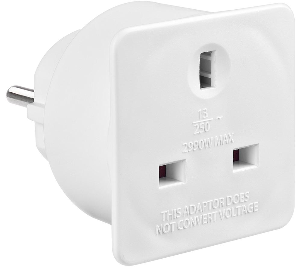 MASTERPLUG TAEUR-MP UK to EU Travel Adapter, White