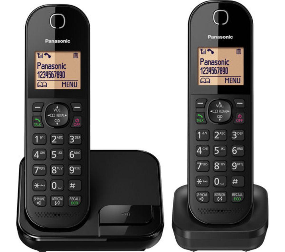 PANASONIC KX-TGC412EB Cordless Phone - Twin Handsets, Black image number 2 of 2
