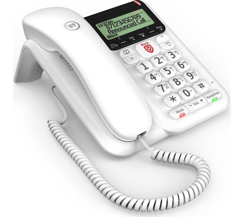 BT D&eacute;cor 2600 Corded Phone with Answering Machine - White image number 3 of 4