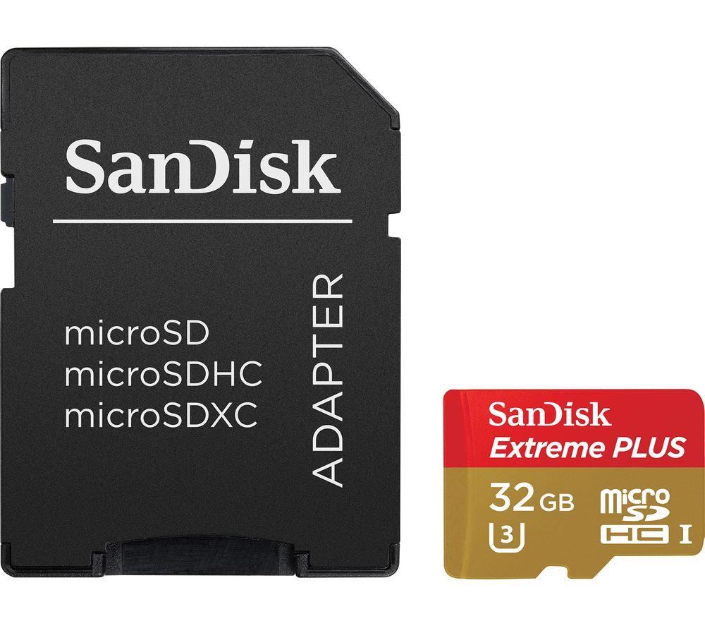 SANDISK Extreme Plus Class 10 microSDHC Memory Card - 32 GB